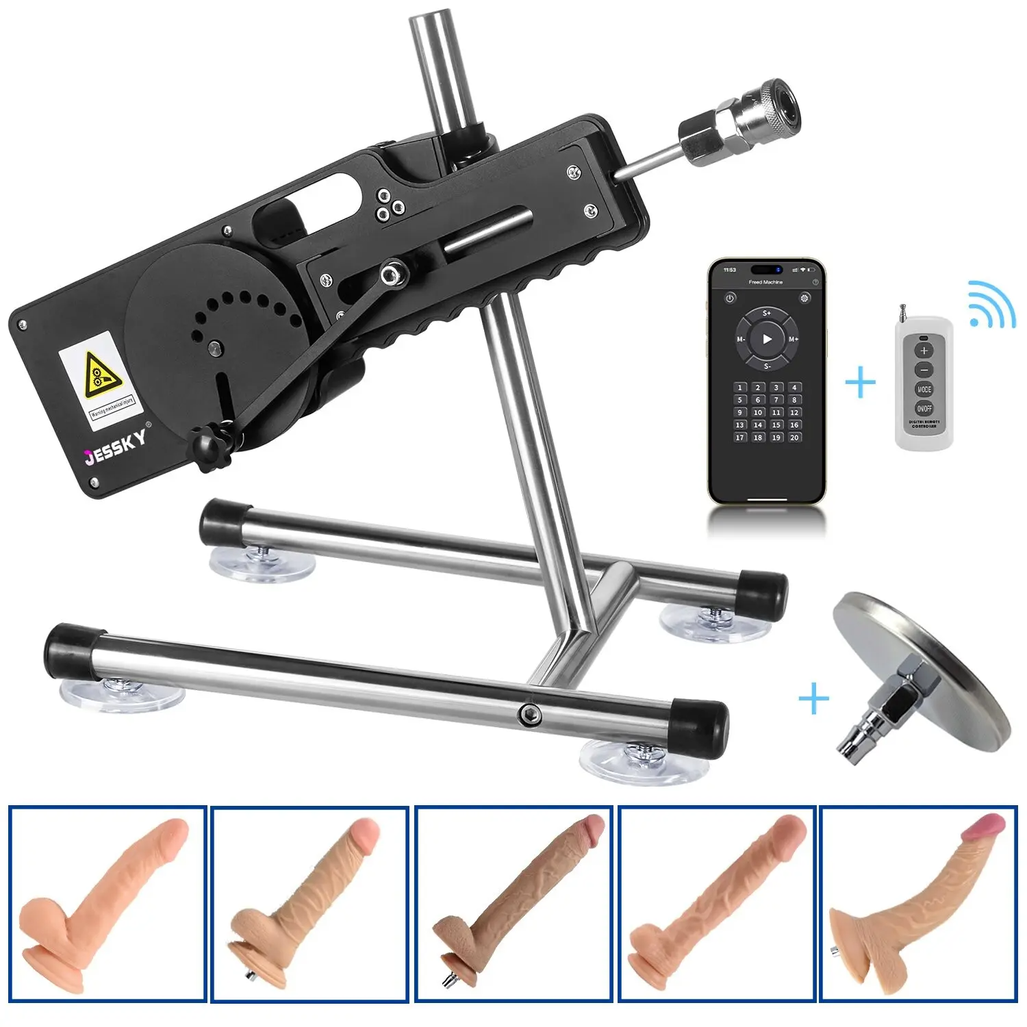 app-controlled-sex-machine-with-remote-controller-5-silicone-dildos-and-suction-cup-jky2023a705-688-6286 Machine à sexe contrôlée par application avec télécommande 5 godemichés en silicone et ventouse – Image 1